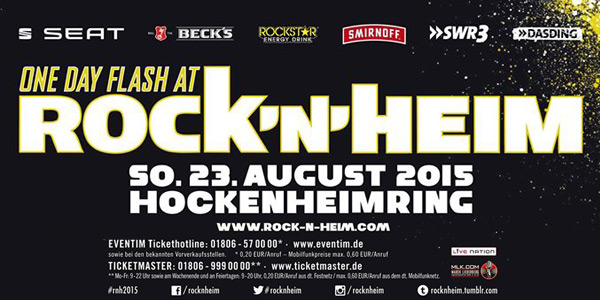 23.08.2015 – ONE DAY FLASH at ROCK’N’HEIM 2015 – Hockenheimring